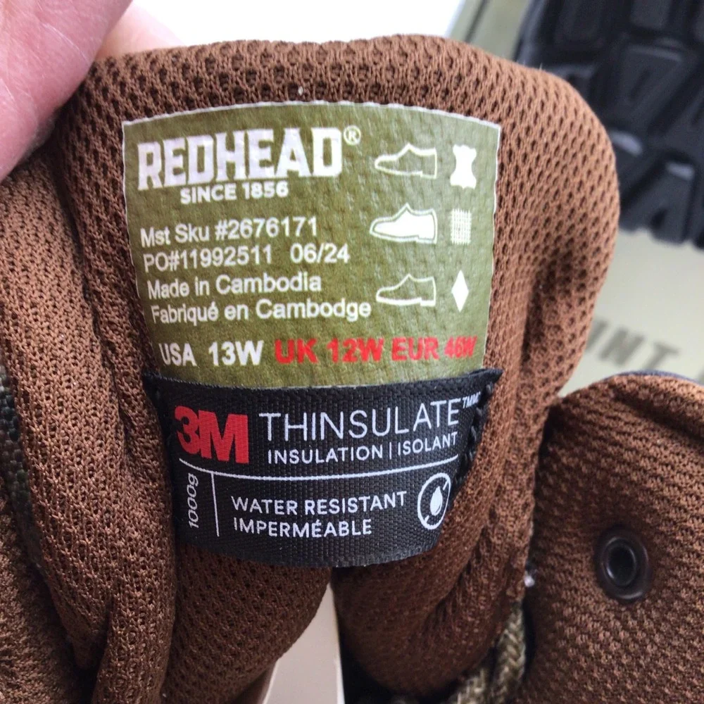 RedHead Expedition Ultra Kanati Hunting Boots 1000g Thinsulate Size 13W Camo NEW